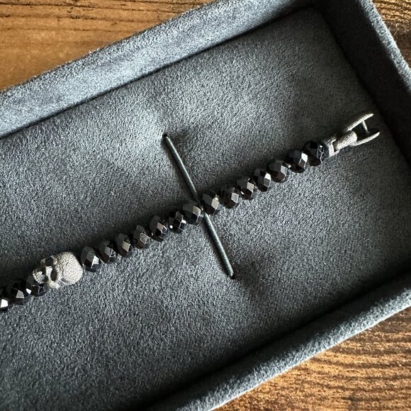 David Yurman Memento Mori Spinel Skull Station Bracelet - Size Medium - Picture 6 of 12